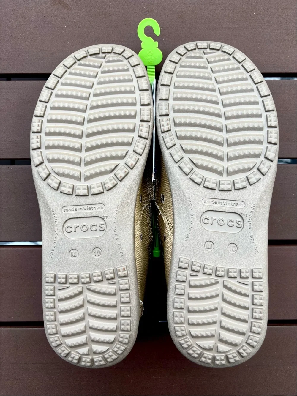 CROCS Men’s Canvas Slip-On Loafers in Khaki Tan